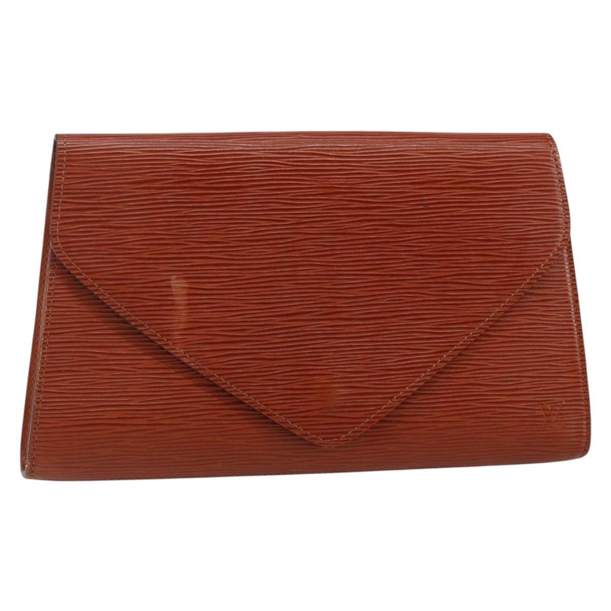 Louis Vuitton Epi Art Deco Clutch Bag Brown M52633 Lv Auth 143109